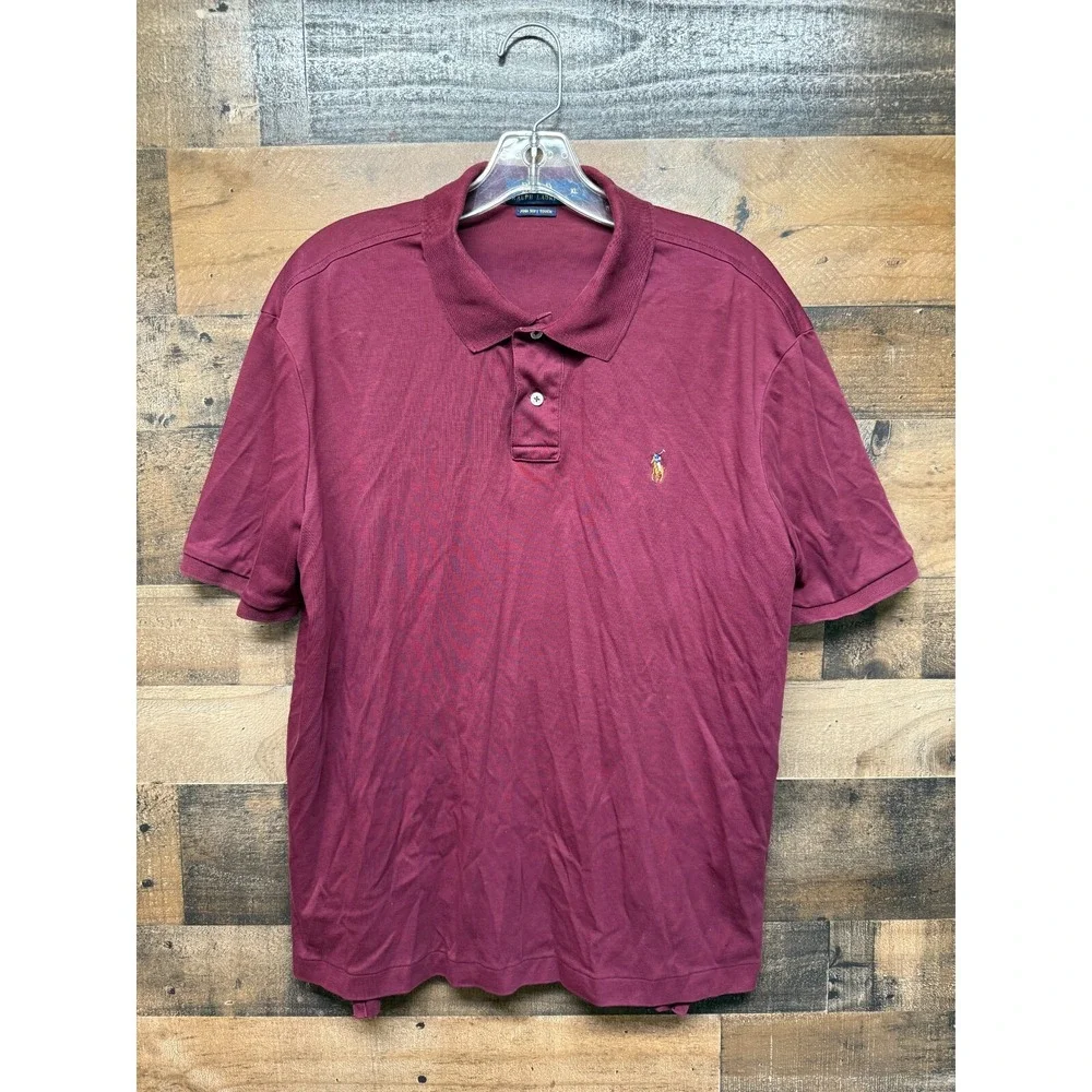 Polo Ralph Lauren Polo Shirt Men's XL Burgundy Pima Soft Touch Pique Performance